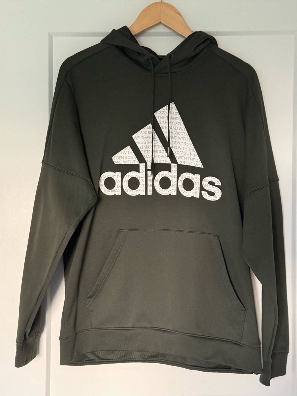 adidas Men's Olive Green/gray Pullover Hoodie